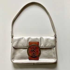 Kate Spade Silver Leather Bag with Monogram